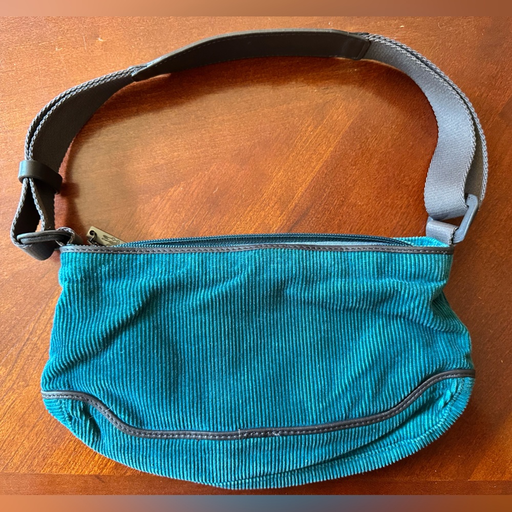 Rare Vintage Lacoste Womens Ladies green Corduroy Shoulder Bag Baguette Fashion - Picture 5 of 5